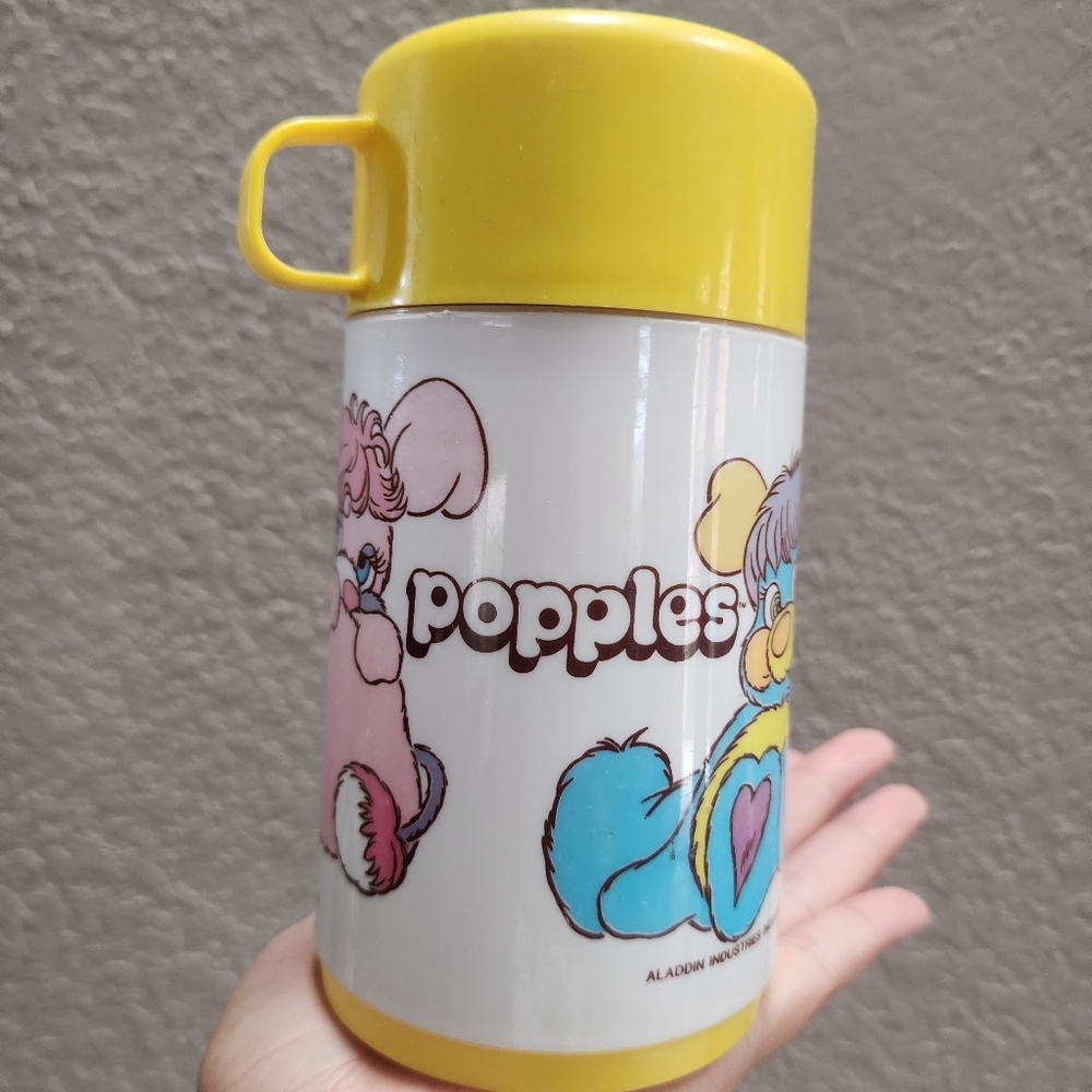 Vintage 1986 Popples Aladdin Thermas With Yellow‎ Lid